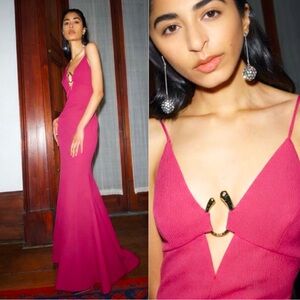 Rebecca Vallance Diana Embellished Cutout Gown in Grape